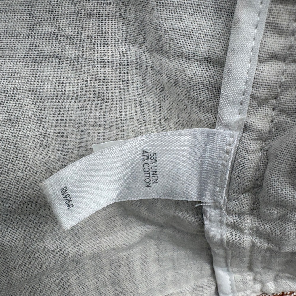 J.Jill Womens Plaid Harper Linen Blend Blazer Terracotta Cream Relaxed Fit Large - Picture 11 of 13